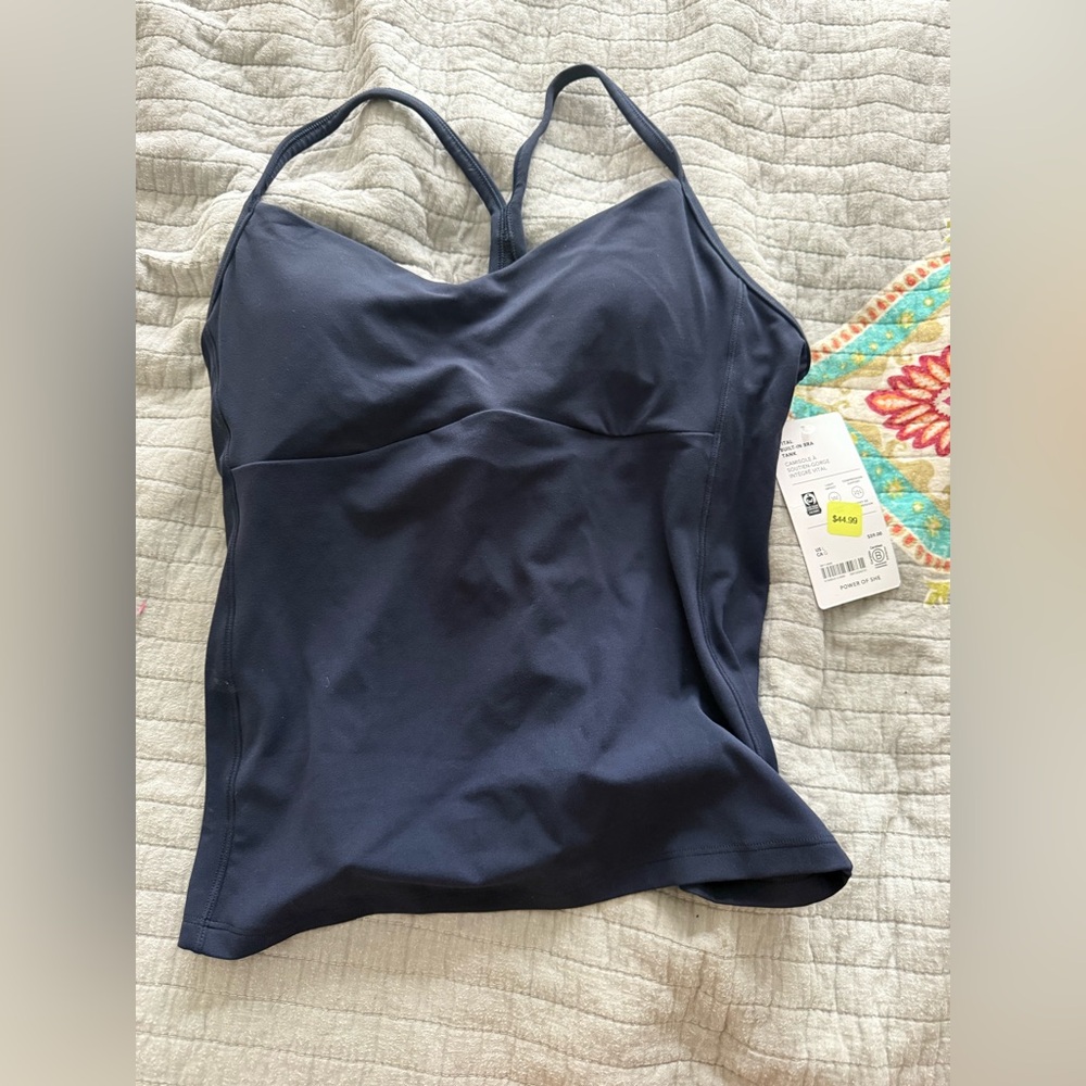 Vital Built-In Bra Tank Large Navy NWT